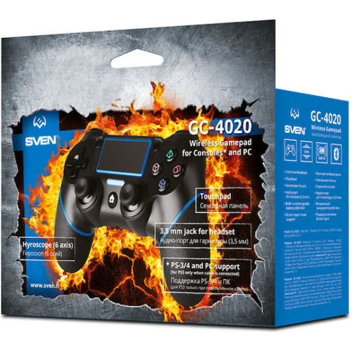 Sven GC-4020 Ασύρματο Gamepad για PC / PS3 / PS4 Μαύρο