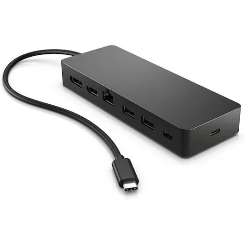HP USB-C Docking Station με HDMI/DisplayPort 4K PD Ethernet και σύνδεση 2 Οθονών Μαύρο (50H55UT)