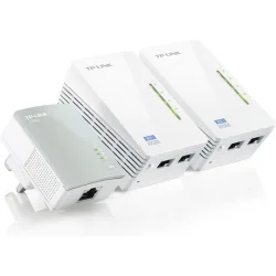 TP-LINK TL-WPA4220T KIT v4 Powerline Τριπλό για Ασύρματη Σύνδεση Wi‑Fi 4 και 2 Θύρες Ethernet