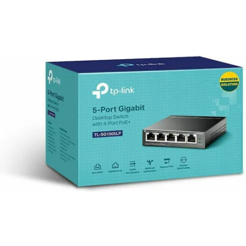 TP-LINK TL-SG1005LP v2 Unmanaged L2 PoE+ Switch με 4 Θύρες Gigabit (1Gbps) Ethernet