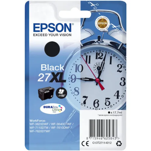 Epson 27XL Γνήσιο Μελάνι Εκτυπωτή InkJet Μαύρο (C13T27114010 C13T27114012)