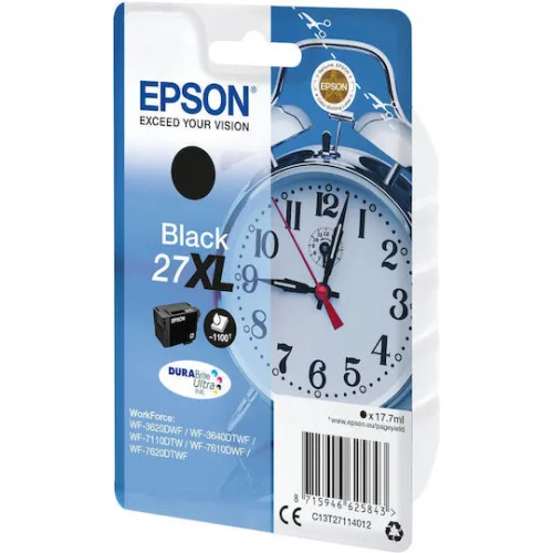 Epson 27XL Γνήσιο Μελάνι Εκτυπωτή InkJet Μαύρο (C13T27114010 C13T27114012)