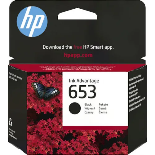 HP 653 Γνήσιο Μελάνι Εκτυπωτή InkJet Μαύρο (3YM75AE)