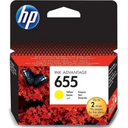HP 655 Γνήσιο Μελάνι Εκτυπωτή InkJet Κίτρινο (CZ112AE)