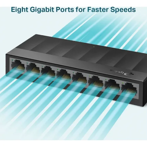 TP-LINK LS1008G v1 Unmanaged L2 Switch με 8 Θύρες Gigabit (1Gbps) Ethernet