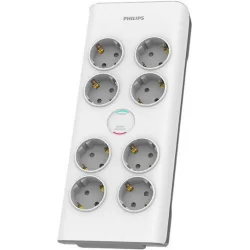 Philips Πολύπριζο Ασφαλείας 8 Θέσεων με Καλώδιο 2m