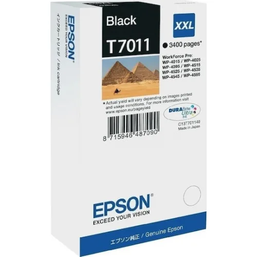 Epson T7011 Γνήσιο Μελάνι Εκτυπωτή InkJet Μαύρο (C13T701140)