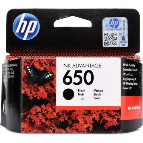 HP 650 Γνήσιο Μελάνι Εκτυπωτή InkJet Μαύρο (CZ101AE)