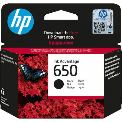 HP 650 Γνήσιο Μελάνι Εκτυπωτή InkJet Μαύρο (CZ101AE)