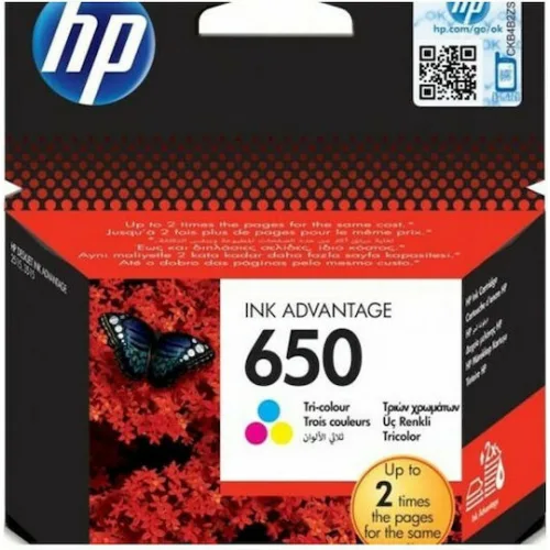 HP 650 Γνήσιο Μελάνι Εκτυπωτή InkJet Πολλαπλό (Color) (CZ102AE)