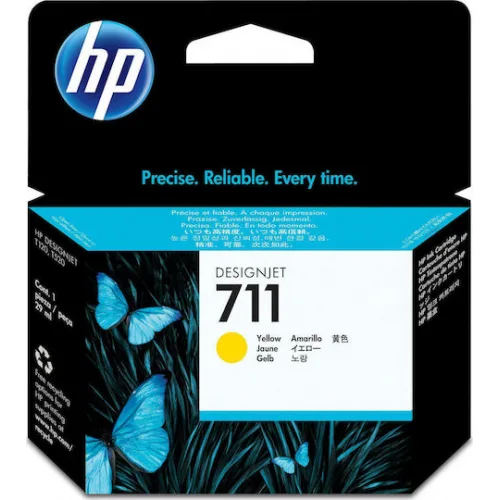 HP 711 Γνήσιο Μελάνι Εκτυπωτή InkJet Κίτρινο (CZ132A)