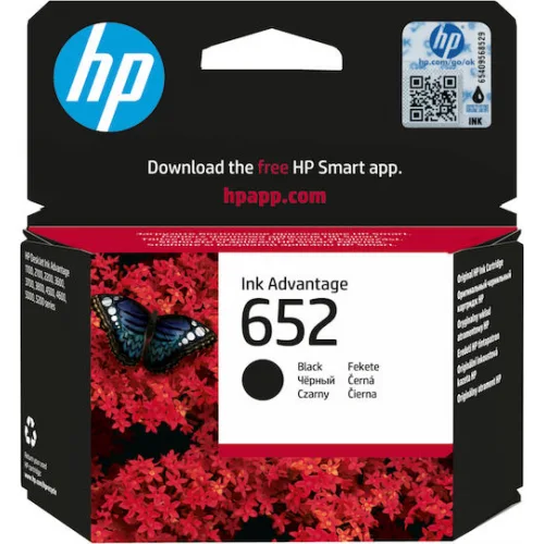 HP 652 Γνήσιο Μελάνι Εκτυπωτή InkJet Μαύρο (F6V25AE)