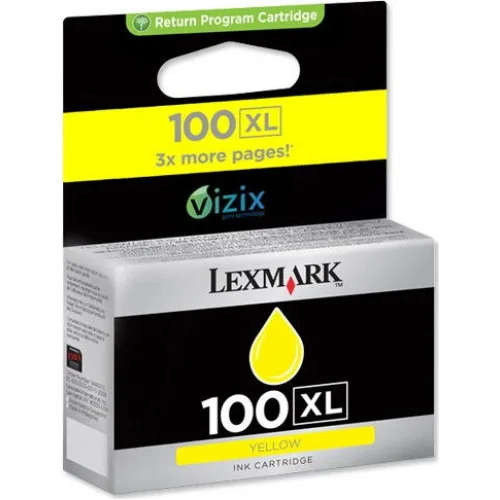 Lexmark 100XL Γνήσιο Μελάνι Εκτυπωτή InkJet Κίτρινο (14N1071E)