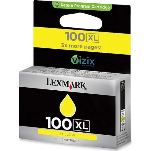 Lexmark 100XL Γνήσιο Μελάνι Εκτυπωτή InkJet Κίτρινο (14N1071E)
