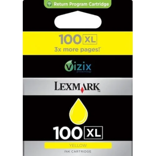 Lexmark 100XL Γνήσιο Μελάνι Εκτυπωτή InkJet Κίτρινο (14N1071E)