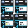 HP 912 Γνήσιο Πακέτο 4 Μελανιών Εκτυπωτή InkJet Κίτρινο / Κυανό / Ματζέντα / Μαύρο (6ZC74AE)