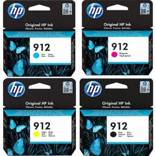 HP 912 Γνήσιο Πακέτο 4 Μελανιών Εκτυπωτή InkJet Κίτρινο / Κυανό / Ματζέντα / Μαύρο (6ZC74AE)