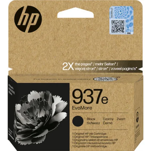 HP 937e EvoMore Γνήσιο Μελάνι Εκτυπωτή InkJet Μαύρο (4S6W9NE)
