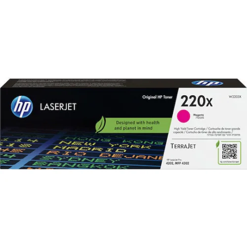 HP 220X Γνήσιο Toner Laser Εκτυπωτή Ματζέντα 5500 Σελίδων (W2203X)