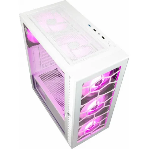 Kolink Observatory HF Glass ARGB Gaming Midi Tower Κουτί Υπολογιστή με Πλαϊνό Παράθυρο Λευκό