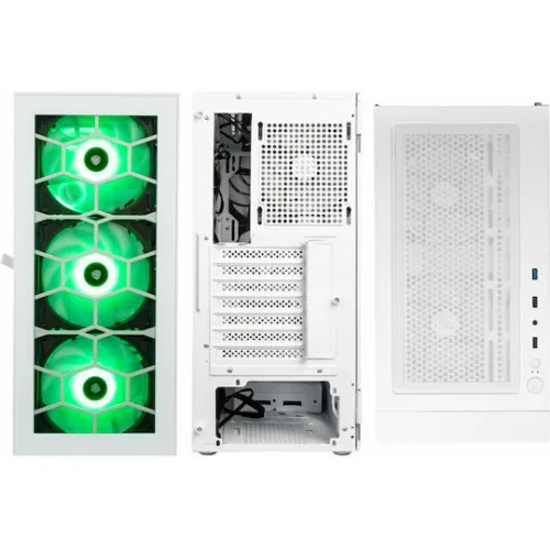 Kolink Observatory HF Glass ARGB Gaming Midi Tower Κουτί Υπολογιστή με Πλαϊνό Παράθυρο Λευκό