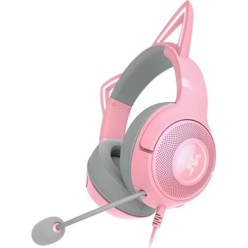 Razer Kraken Kitty V2 Over Ear Gaming Headset με σύνδεση USB Quartz