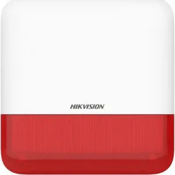 Hikvision DS-PS1-E-WE-R Ασύρματη Σειρήνα Συναγερμού Μπαταρίας Εξωτερικού Χώρου 110dB με Κόκκινο Φως 19x20εκ.