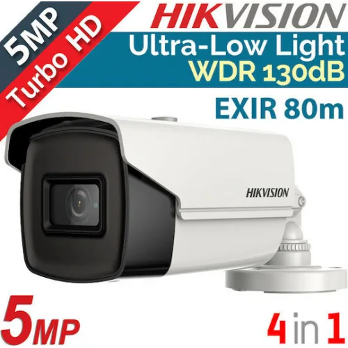 Hikvision DS-2CE16H8T-IT5F CCTV Κάμερα Παρακολούθησης Full HD+ 5MP Αδιάβροχη με Φακό 3.6mm