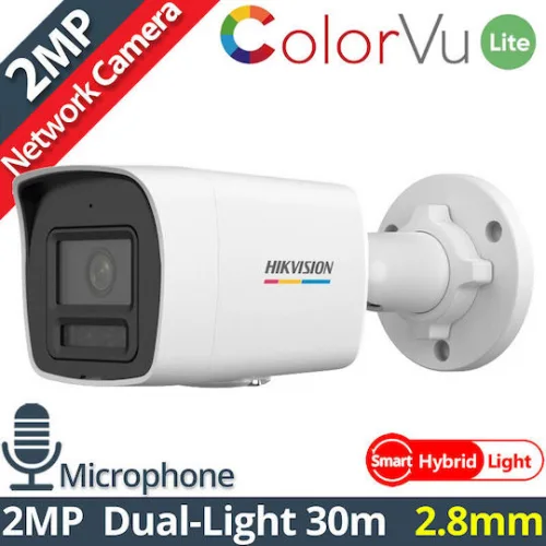 Hikvision DS-2CD1027G2H-LIU IP Κάμερα Παρακολούθησης Full HD+ 2.3MP Αδιάβροχη με Μικρόφωνο και Φακό 2.8mm