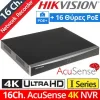 Hikvision Καταγραφικό NVR με Ανάλυση 4K DS-7616NXI-I2/16P/S(E)