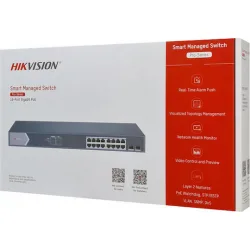 Hikvision DS-3E1518P-SI Managed L2 PoE+ Switch με 16 Θύρες Gigabit (1Gbps) Ethernet και 2 SFP Θύρες