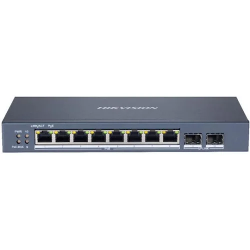 Hikvision DS-3E1510P-EI/M(O-STD) Managed L2 PoE+ Switch με 10 Θύρες Gigabit (1Gbps) Ethernet