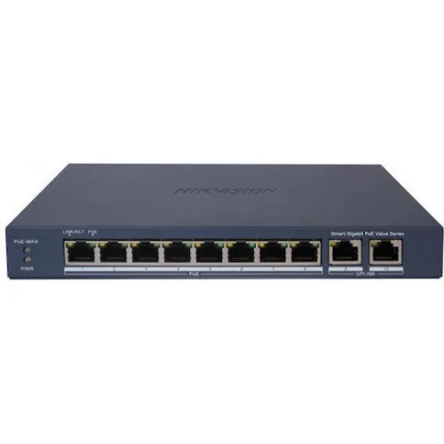 Hikvision DS-3E1510P-EI/M(O-STD) Managed L2 PoE+ Switch με 10 Θύρες Gigabit (1Gbps) Ethernet