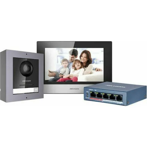 Hikvision Σετ Θυροτηλεόρασης Wi-Fi Ασημί