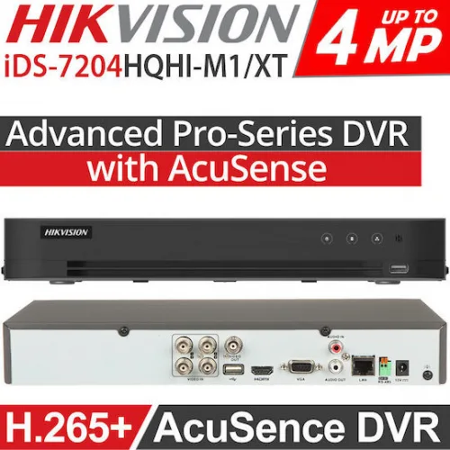 Hikvision Καταγραφικό DVR 2 Καναλιών με Ανάλυση Full HD+ iDS-7204HQHI-M1/XT(STD)