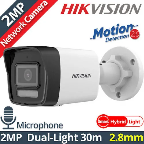 Hikvision DS-2CD1023G2-LIU IP Κάμερα Παρακολούθησης Full HD 1080p Αδιάβροχη με Μικρόφωνο και Φακό 2.8mm