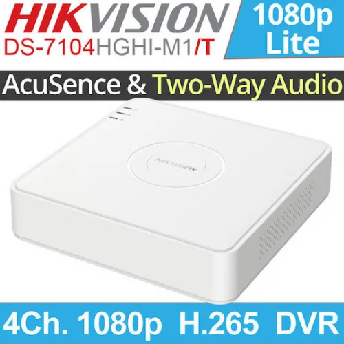 Hikvision Καταγραφικό DVR 4 Καναλιών με Ανάλυση Full HD DS-7104HGHI-M1/T