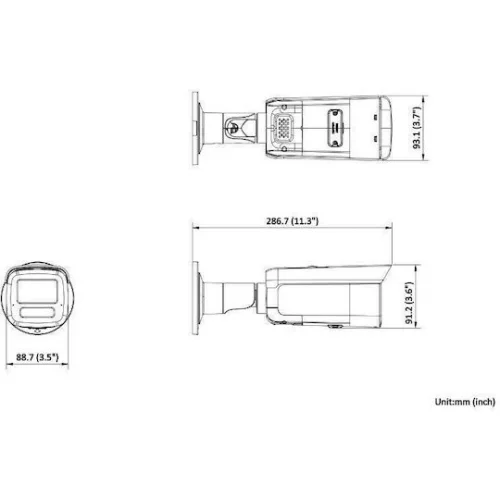 Hikvision DS-2CD2T86G2H-IS2U/SL IP Κάμερα Παρακολούθησης 4K Αδιάβροχη με Μικρόφωνο και Φακό 2.8mm