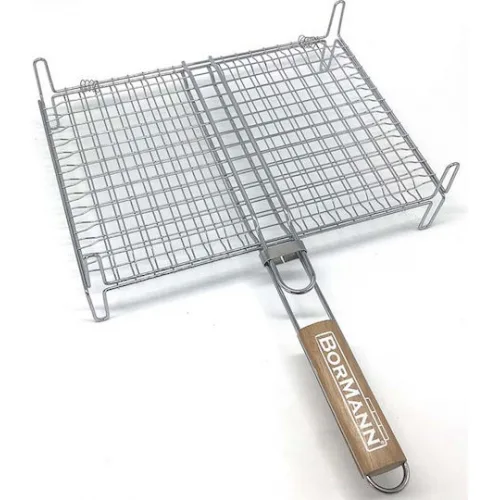 Bormann Διπλή Ανοξείδωτη Σχάρα Ψησίματος με Πόδια 35x25εκ.