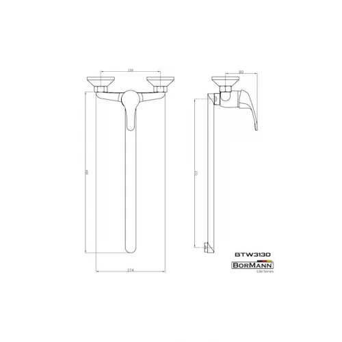 Bormann Zebra BTW3130 Μπαταρία Κουζίνας Τοίχου Ασημί