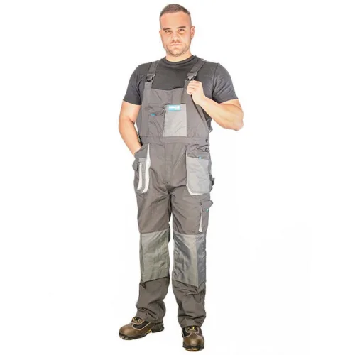 Bormann Pro Torino Φόρμα Εργασίας με Τιράντες Βαμβακερή Γκρι