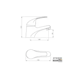 Bormann BTW3030 Αναμεικτική Μπαταρία Νιπτήρα Ασημί