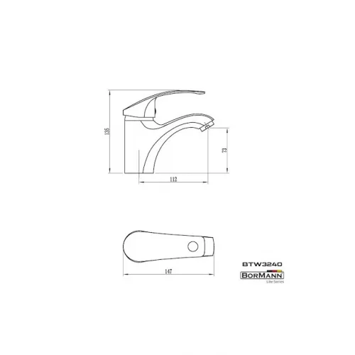 Bormann BTW3240 Αναμεικτική Μπαταρία Νιπτήρα Ασημί