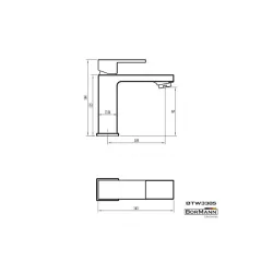Bormann BTW3385 Αναμεικτική Μπαταρία Νιπτήρα Ασημί