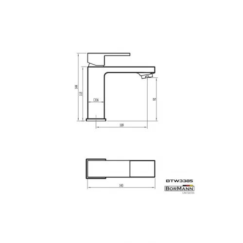 Bormann BTW3385 Αναμεικτική Μπαταρία Νιπτήρα Ασημί