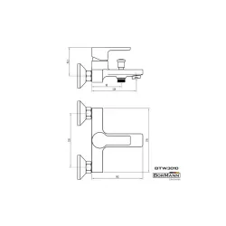 Bormann Elite BTW3010 Αναμεικτική Μπαταρία Μπανιέρας Πλήρες Σετ Ασημί