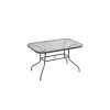 Τραπέζι Εξωτερικού Χώρου Μεταλλικό με Γυάλινη Επιφάνεια BSP1135 Γκρι 110x60x72εκ.