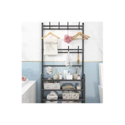 Έπιπλο Εισόδου με Κρεμάστρα & Παπουτσοθήκη Μαύρο 60x28x172εκ.