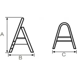 Bormann Σκάλα Αλουμινίου με 5+1 Σκαλοπάτια