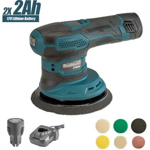 Bormann Pro BCP3800 Έκκεντρος Αλοιφαδόρος 12V 2x2Ah με Ταχύτητα 2000-4500rpm & Ρύθμιση Στροφών